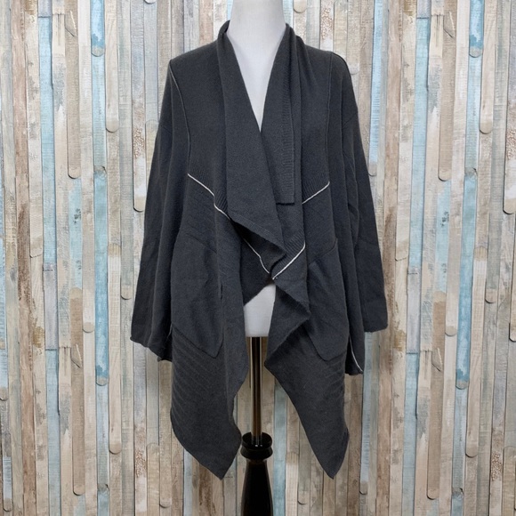 Paychi Guh S M Gray Open Back Cashmere Cardigan - Picture 4 of 8